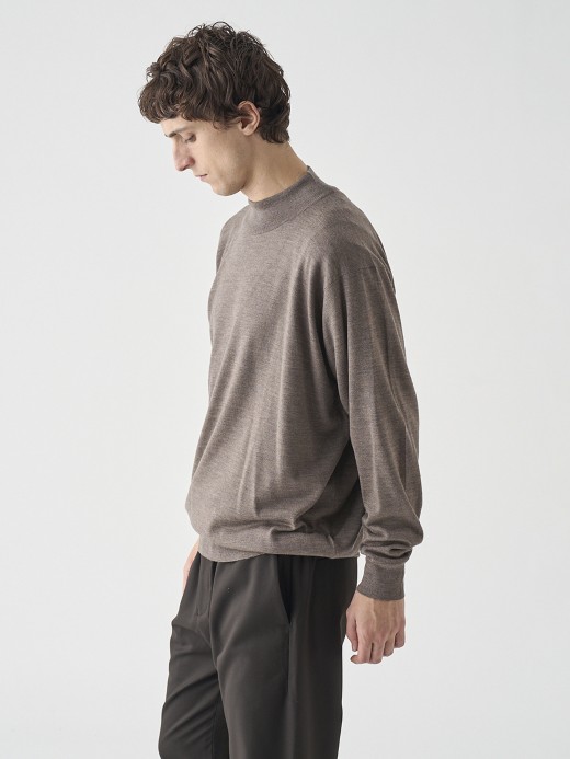 モックネック長袖ニットプルオーバー | A4546 | 24G SWEATER SERIES 詳細画像 MUSHROOM 6