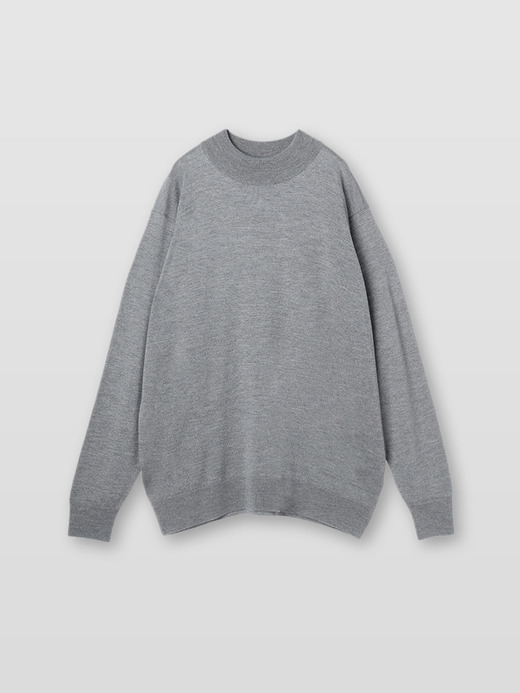 モックネック長袖ニットプルオーバー | A4546 | 24G SWEATER SERIES 詳細画像 SILVER 1