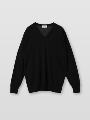 Vネック長袖ニットプルオーバー | A4546 | 24G SWEATER SERIES