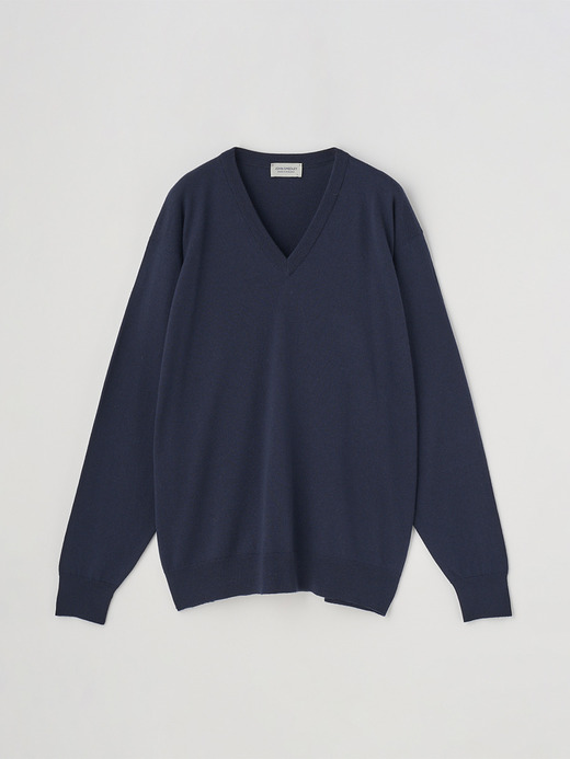 Vネック長袖ニットプルオーバー | A4546 | 24G SWEATER SERIES 詳細画像 MIDNIGHT 2