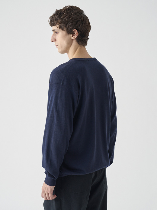 Vネック長袖ニットプルオーバー | A4546 | 24G SWEATER SERIES 詳細画像 MIDNIGHT 7