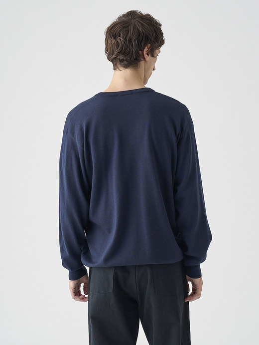 Vネック長袖ニットプルオーバー | A4546 | 24G SWEATER SERIES 詳細画像 MIDNIGHT 8