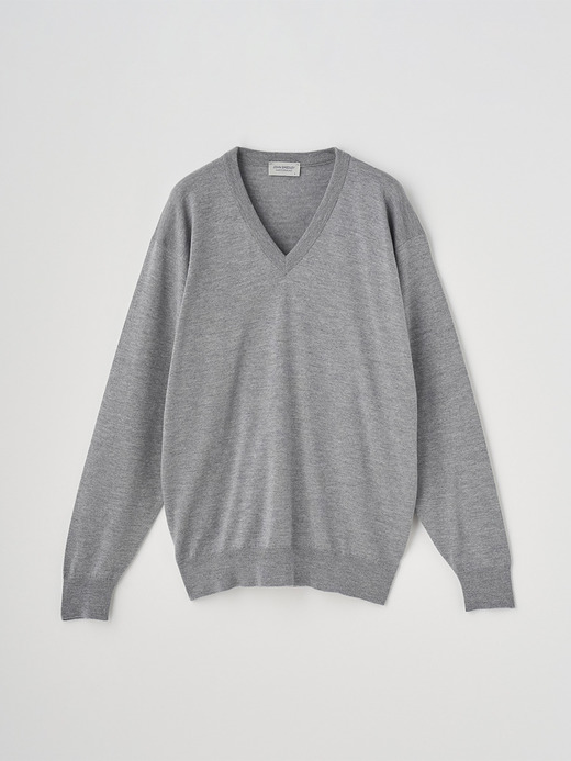Vネック長袖ニットプルオーバー | A4546 | 24G SWEATER SERIES 詳細画像 SILVER 2