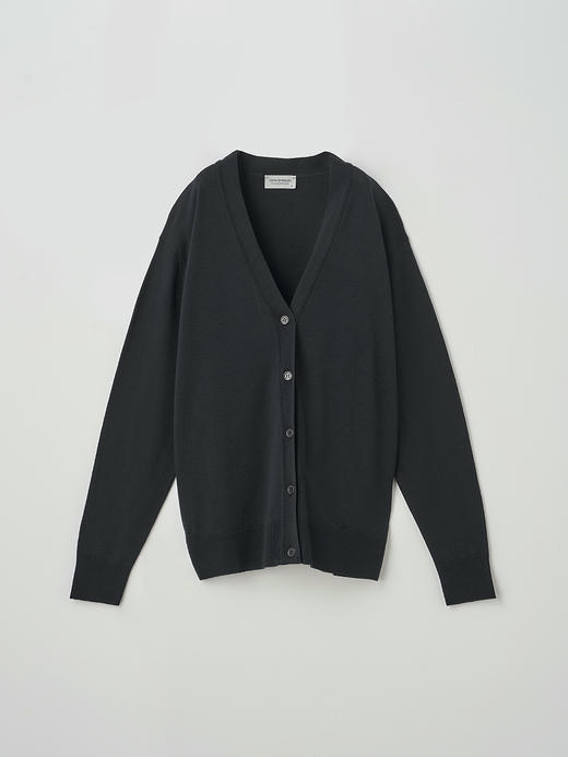 Ｖネック長袖ニットカーディガン | A4664 | 30G COMMON FIT 詳細画像 BLACK 1
