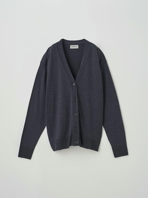 Ｖネック長袖ニットカーディガン | A4664 | 30G COMMON FIT 詳細画像 HEPBURN SMOKE 1