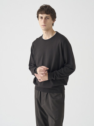 クルーネック長袖ニットプルオーバー | A4787 | 24G MODERN FIT