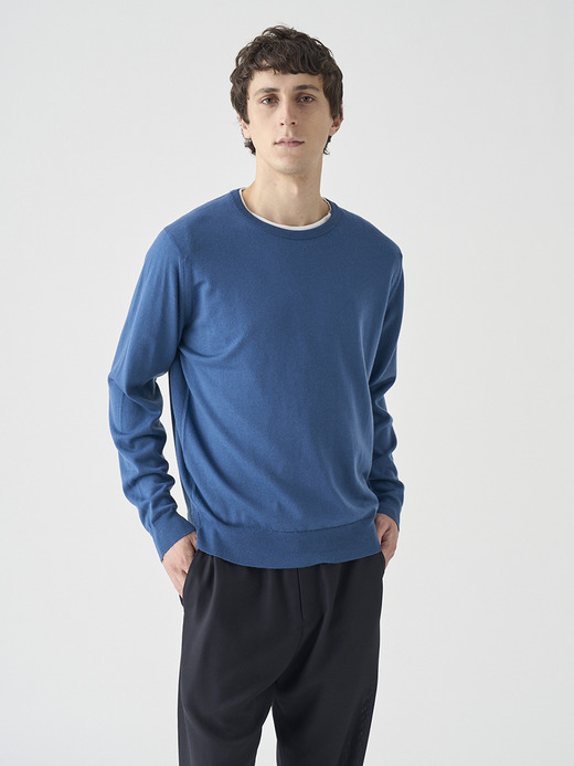 クルーネック長袖ニットプルオーバー | A4787 | 24G MODERN FIT 詳細画像 TEAL FIRTH  1