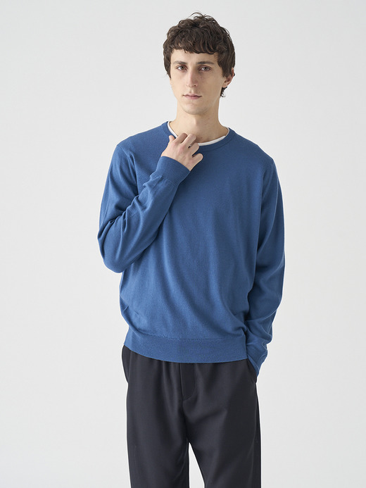 クルーネック長袖ニットプルオーバー | A4787 | 24G MODERN FIT 詳細画像 TEAL FIRTH  3