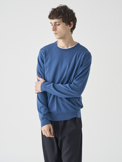 クルーネック長袖ニットプルオーバー | A4787 | 24G MODERN FIT 詳細画像 TEAL FIRTH  4