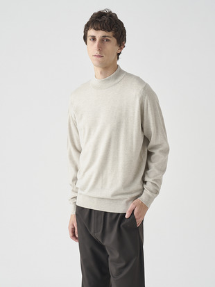 モックネック長袖ニットプルオーバー | A4788 | 24G MODERN FIT
