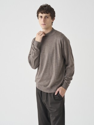 モックネック長袖ニットプルオーバー | A4788 | 24G MODERN FIT