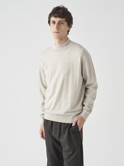 モックネック長袖ニットプルオーバー | A4788 | 24G MODERN FIT 詳細画像 GREY FLEECE 1