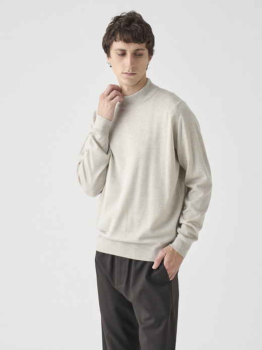 モックネック長袖ニットプルオーバー | A4788 | 24G MODERN FIT 詳細画像 GREY FLEECE 3