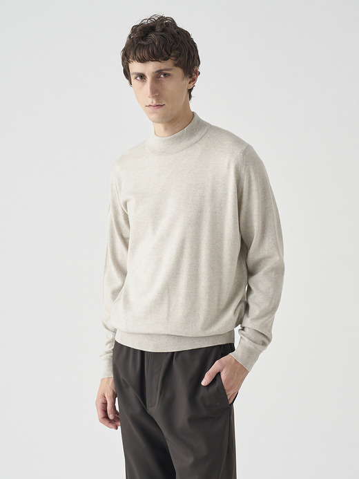 モックネック長袖ニットプルオーバー | A4788 | 24G MODERN FIT 詳細画像 GREY FLEECE 5