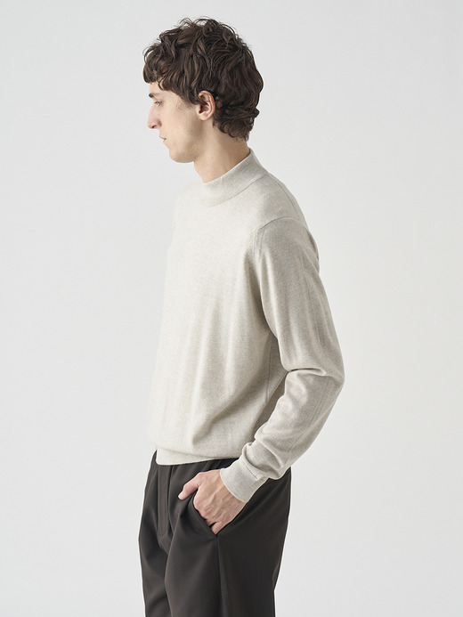 モックネック長袖ニットプルオーバー | A4788 | 24G MODERN FIT 詳細画像 GREY FLEECE 7