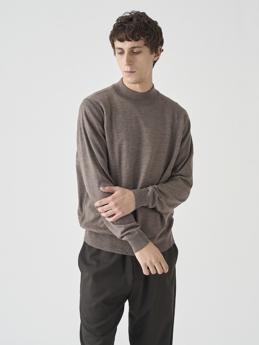 モックネック長袖ニットプルオーバー | A4788 | 24G MODERN FIT 詳細画像 MUSHROOM 2