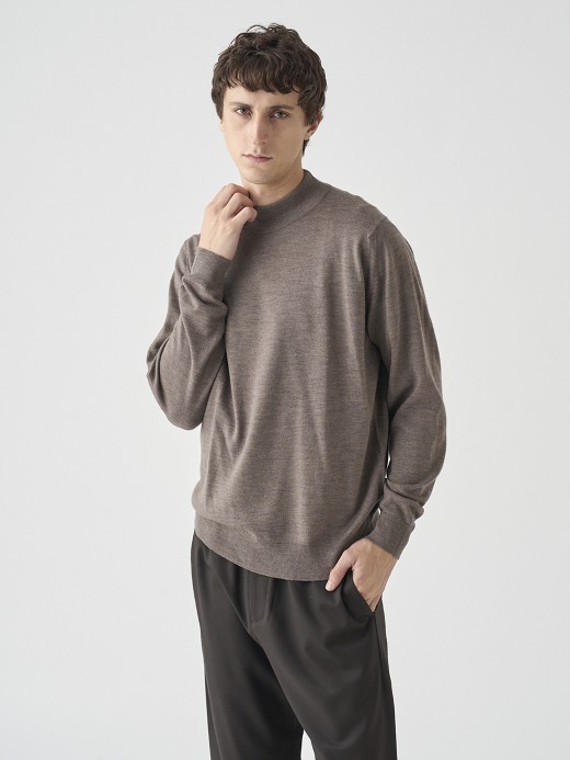 モックネック長袖ニットプルオーバー | A4788 | 24G MODERN FIT 詳細画像 MUSHROOM 4
