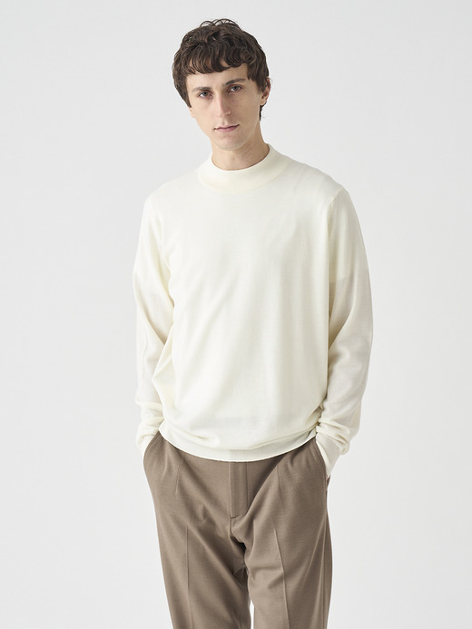 モックネック長袖ニットプルオーバー | A4788 | 24G MODERN FIT 詳細画像 SNOW WHITE 1