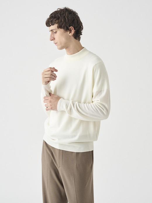 モックネック長袖ニットプルオーバー | A4788 | 24G MODERN FIT 詳細画像 SNOW WHITE 6