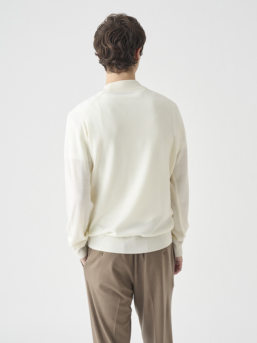 モックネック長袖ニットプルオーバー | A4788 | 24G MODERN FIT 詳細画像 SNOW WHITE 8