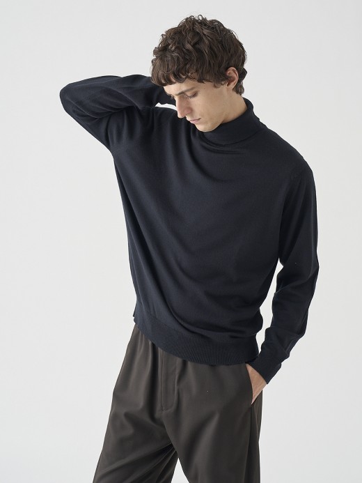 タートルネック長袖ニットプルオーバー | A4789 | 24G MODERN FIT 詳細画像 BLACK 4