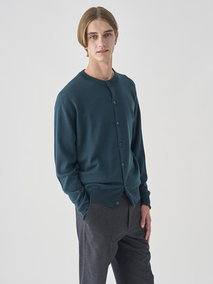 クルーネック長袖ニットカーディガン | A4790 | 24G MODERN FIT