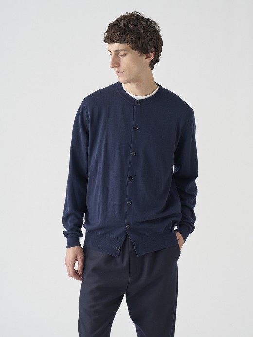 クルーネック長袖ニットカーディガン | A4790 | 24G MODERN FIT 詳細画像 MIDNIGHT 2