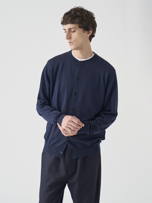 クルーネック長袖ニットカーディガン | A4790 | 24G MODERN FIT 詳細画像 MIDNIGHT 3