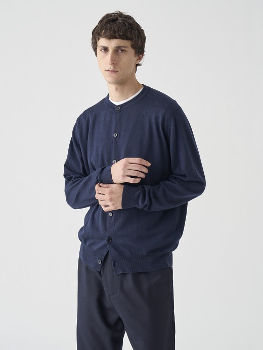 クルーネック長袖ニットカーディガン | A4790 | 24G MODERN FIT 詳細画像 MIDNIGHT 4