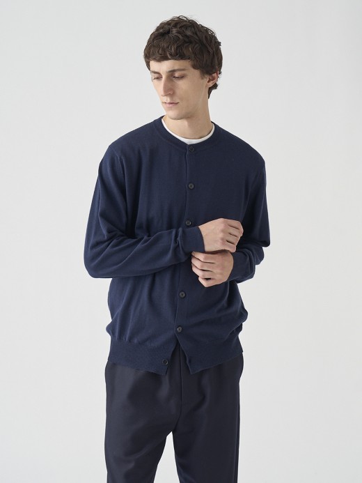 クルーネック長袖ニットカーディガン | A4790 | 24G MODERN FIT 詳細画像 MIDNIGHT 5