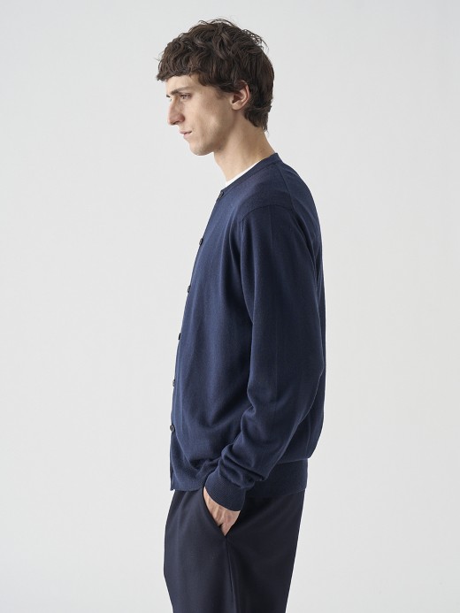 クルーネック長袖ニットカーディガン | A4790 | 24G MODERN FIT 詳細画像 MIDNIGHT 6