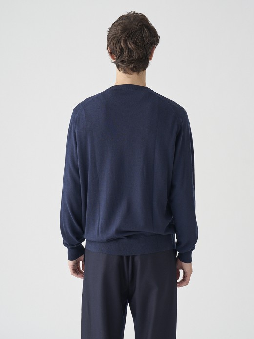 クルーネック長袖ニットカーディガン | A4790 | 24G MODERN FIT 詳細画像 MIDNIGHT 7