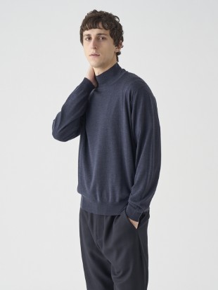 シングルモックネック長袖ニットプルオーバー | A4802 | 30G MODERN FIT
