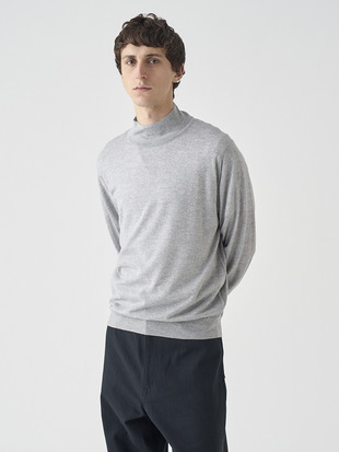 シングルモックネック長袖ニットプルオーバー | A4802 | 30G MODERN FIT