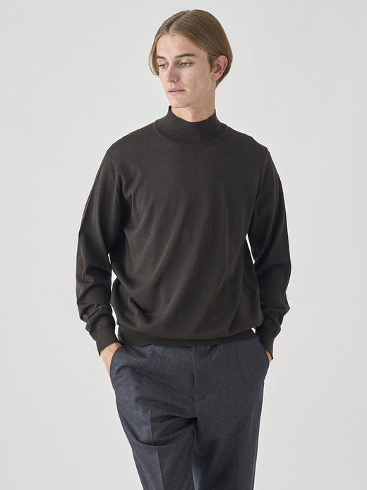 シングルモックネック長袖ニットプルオーバー | A4802 | 30G MODERN FIT 詳細画像 FAULKNER BROWN 1