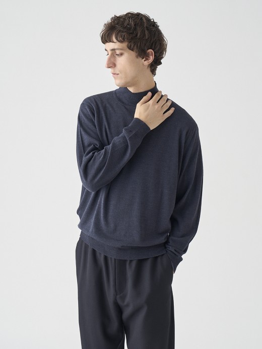 シングルモックネック長袖ニットプルオーバー | A4802 | 30G MODERN FIT 詳細画像 HEPBURN SMOKE 3