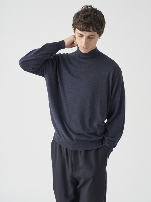 シングルモックネック長袖ニットプルオーバー | A4802 | 30G MODERN FIT 詳細画像 HEPBURN SMOKE 4