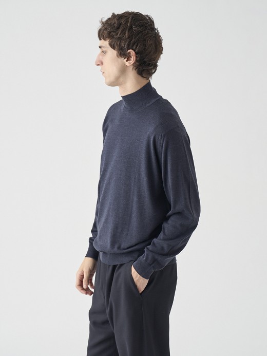 シングルモックネック長袖ニットプルオーバー | A4802 | 30G MODERN FIT 詳細画像 HEPBURN SMOKE 6
