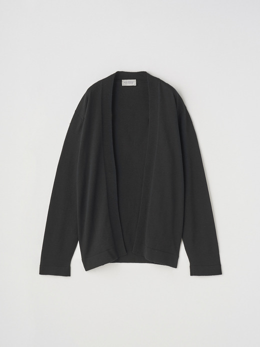 ［UNISEX］ノーカラーボタンレス長袖ニットカーディガン | A4845 | 24G 詳細画像 BLACK 2