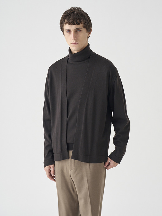 ［UNISEX］ノーカラーボタンレス長袖ニットカーディガン | A4845 | 24G 詳細画像 FAULKNER BROWN 1
