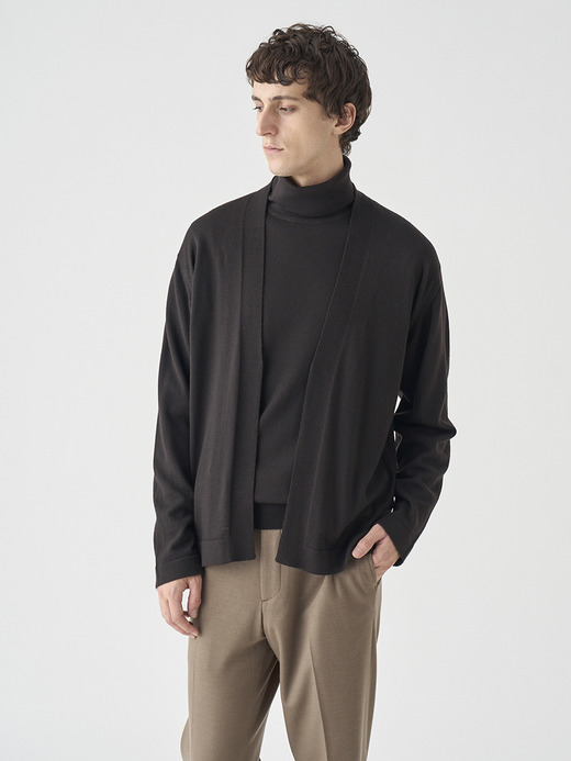 ［UNISEX］ノーカラーボタンレス長袖ニットカーディガン | A4845 | 24G 詳細画像 FAULKNER BROWN 3