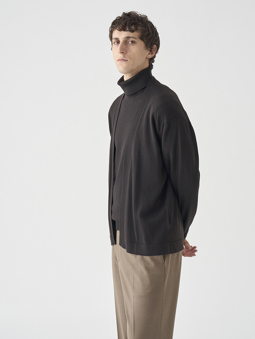 ［UNISEX］ノーカラーボタンレス長袖ニットカーディガン | A4845 | 24G 詳細画像 FAULKNER BROWN 4