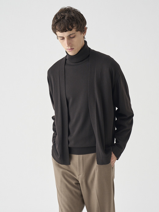 ［UNISEX］ノーカラーボタンレス長袖ニットカーディガン | A4845 | 24G 詳細画像 FAULKNER BROWN 5