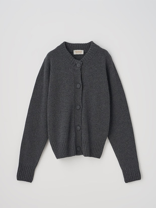 ［Eco Cashmere］カシミヤ混 クルーネック長袖ニットカーディガン | A4894 | 7G