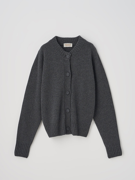 ［Eco Cashmere］カシミヤ混 クルーネック長袖ニットカーディガン | A4894 | 7G 詳細画像 DARK ASH 1