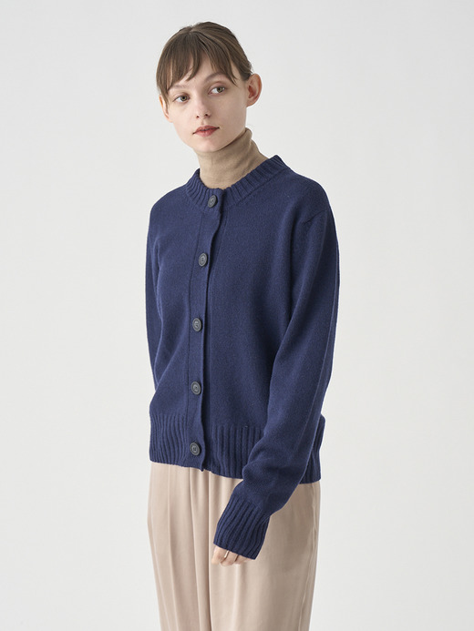 ［Eco Cashmere］カシミヤ混 クルーネック長袖ニットカーディガン | A4894 | 7G 詳細画像 MIDNIGHT 8