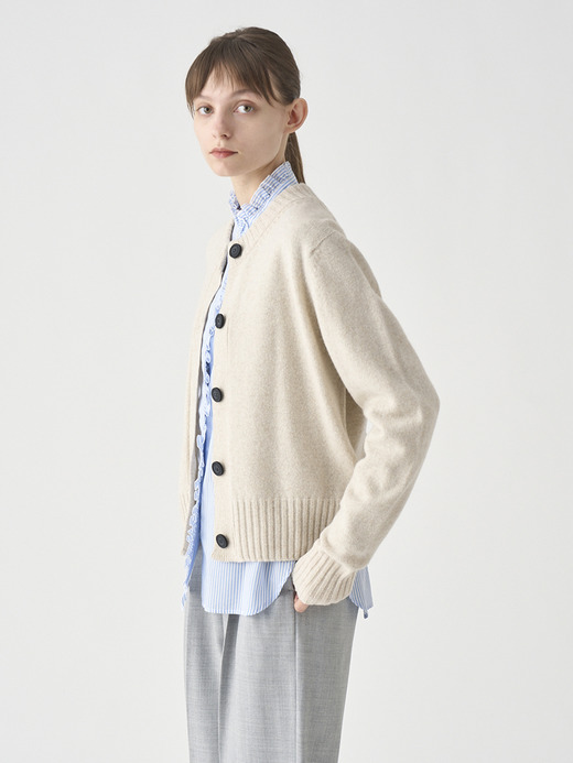 ［Eco Cashmere］カシミヤ混 クルーネック長袖ニットカーディガン | A4894 | 7G 詳細画像 PAMPAS 3