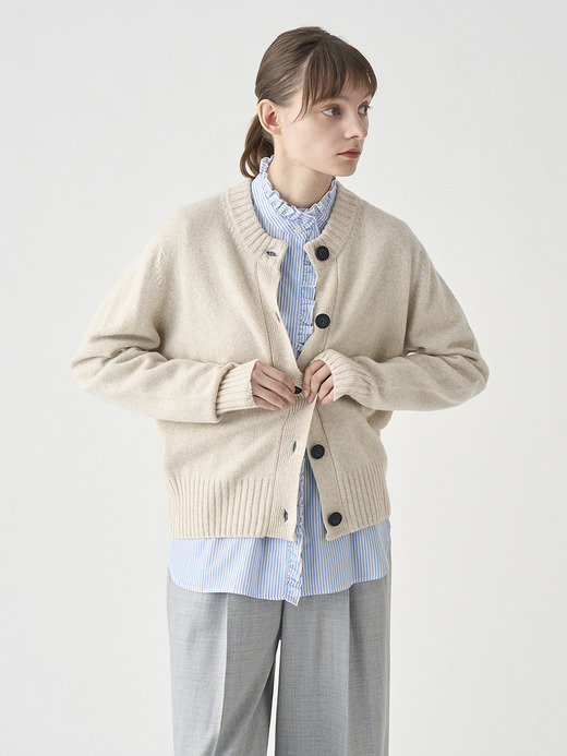［Eco Cashmere］カシミヤ混 クルーネック長袖ニットカーディガン | A4894 | 7G 詳細画像 PAMPAS 5