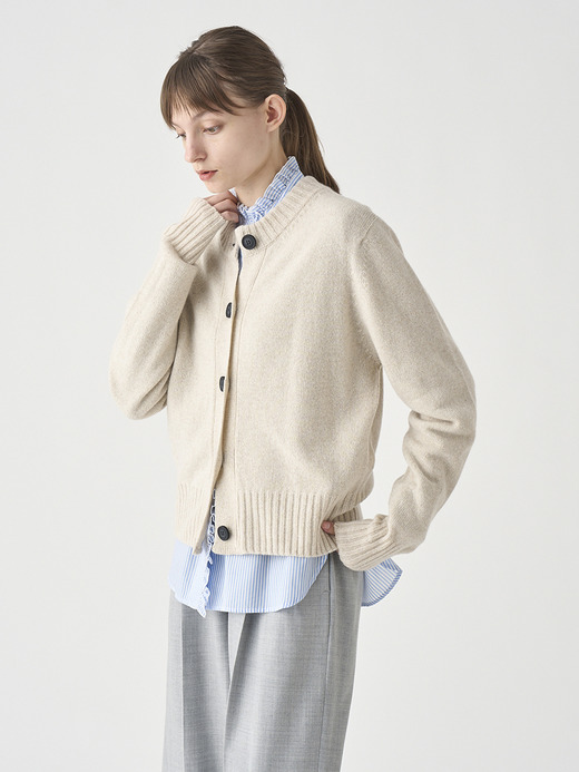 ［Eco Cashmere］カシミヤ混 クルーネック長袖ニットカーディガン | A4894 | 7G 詳細画像 PAMPAS 7