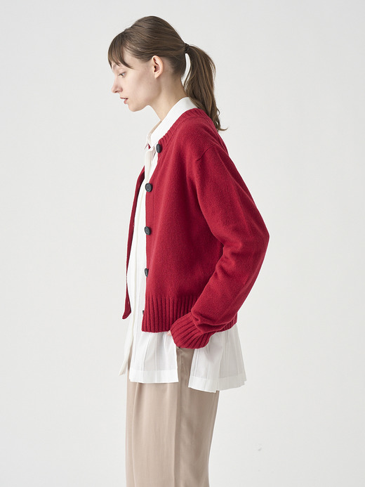 ［Eco Cashmere］カシミヤ混 クルーネック長袖ニットカーディガン | A4894 | 7G 詳細画像 VERMILLION 4